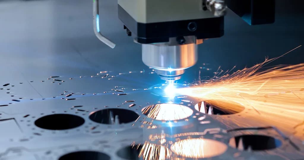 CNC fibre laser cutting circular profiles from sheet steel