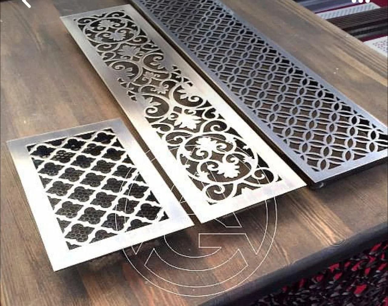 Laser cut decorative screen panels in ornamental and geometric patterns