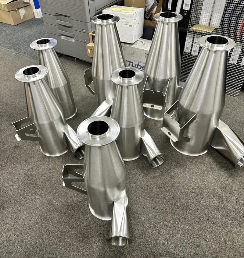 Hygienic stainless steel cone fittings TIG welded for food and pharmaceutical use
